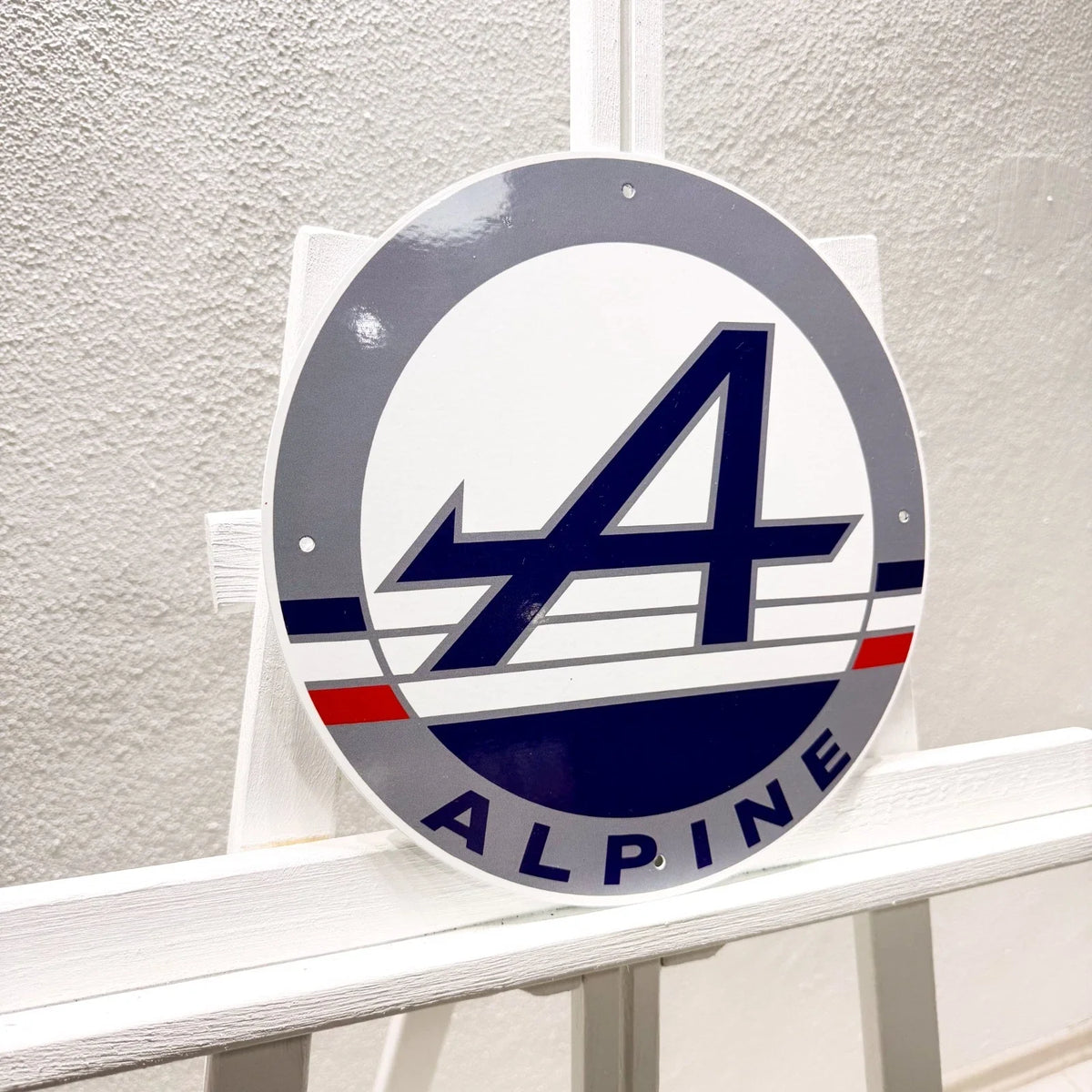 Alpine Renault A Logo - Racing Round Heavy Metal Sign – Garage & Man Cave Decor
