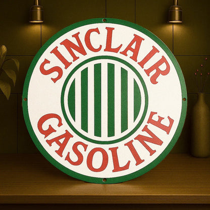 SINCLAIR GASOLINE Round Heavy Metal Sign – Garage & Man Cave Decor