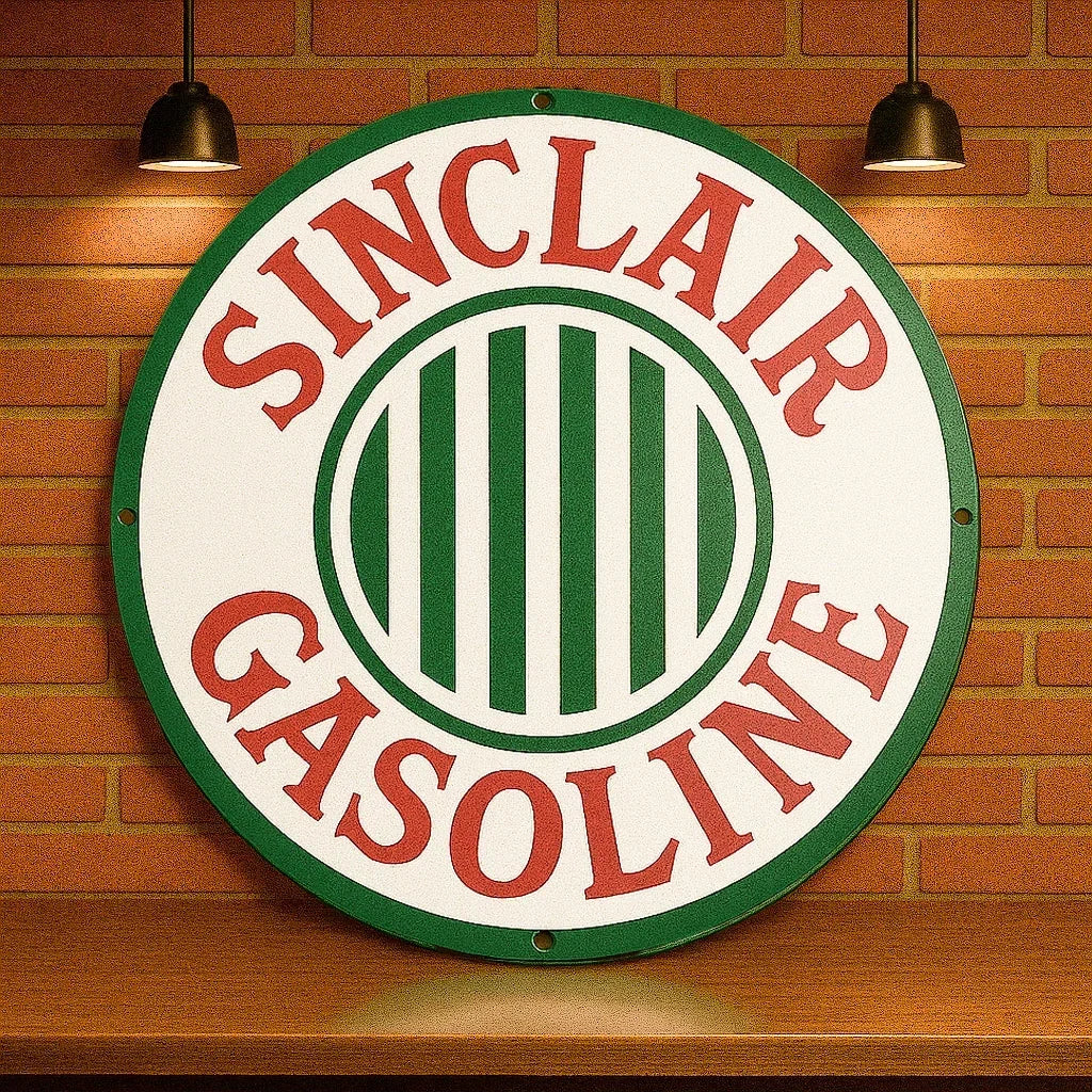 SINCLAIR GASOLINE Round Heavy Metal Sign – Garage & Man Cave Decor