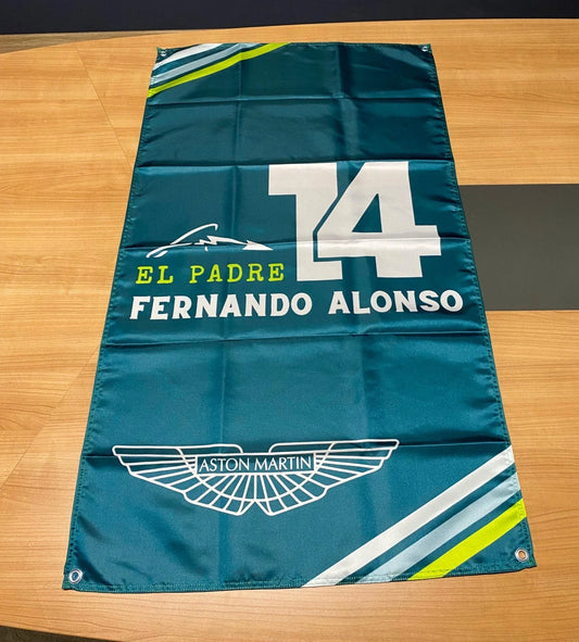 Aston Martin Fernando Alonso - El Padre Pennant Flag – Garage & Man Cave Banner
