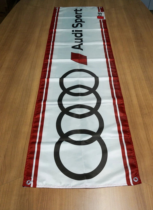 Audi Sport White Pennant Flag – Garage & Man Cave Banner