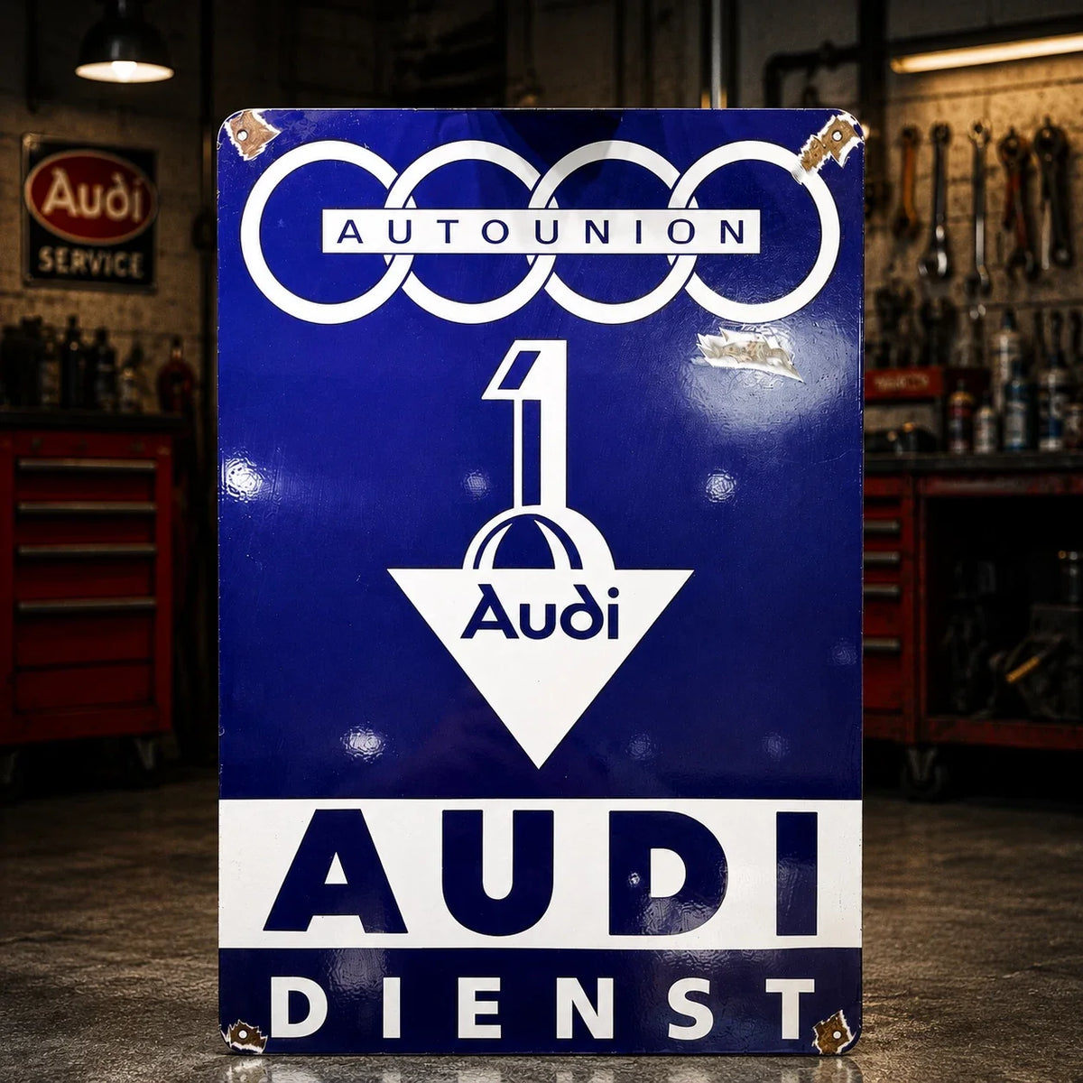 Auto Union Audi Dienst Heavy Metal Sign – Garage & Man Cave Decor