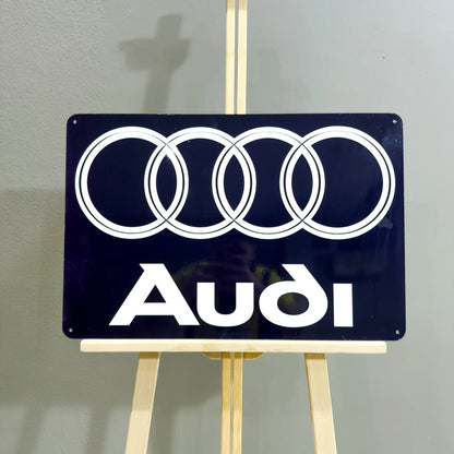 AUTO UNION Audi Rings Logo Heavy Metal Sign – Garage & Man Cave Decor