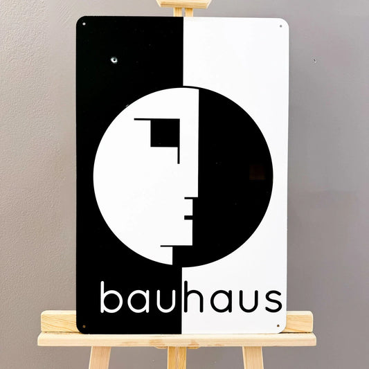 Bauhaus - Minimalist Modern Art Heavy Metal Sign – Garage & Man Cave Decor