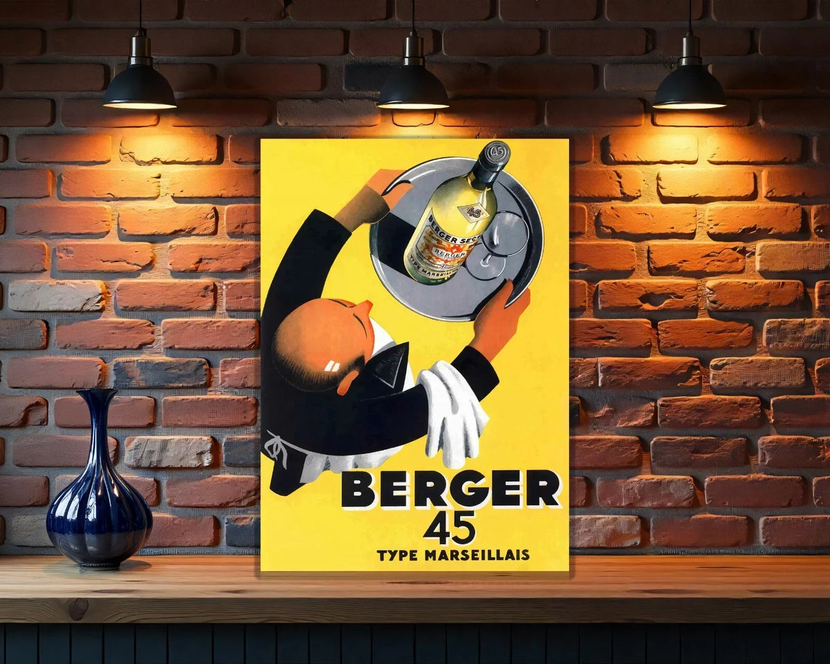 Berger 45 Aperitif French Heavy Metal Sign – Garage & Man Cave Decor