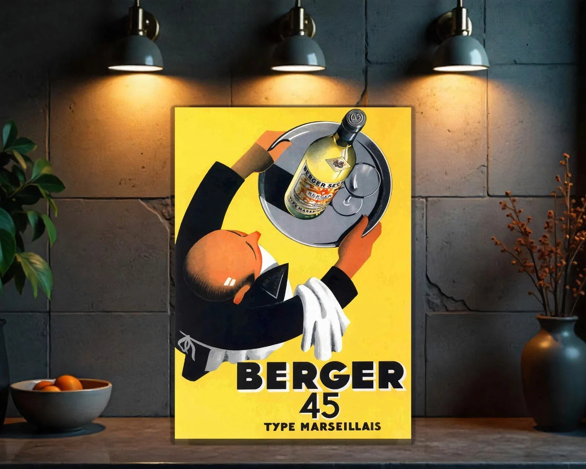 Berger 45 Aperitif French Heavy Metal Sign – Garage & Man Cave Decor