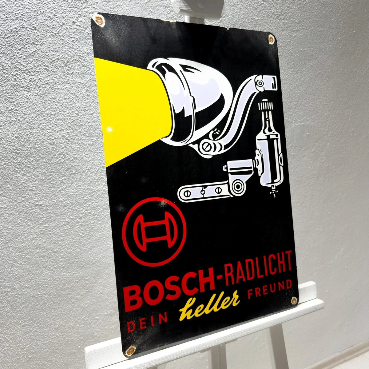 Bosch Rusty Radlicht Heavy Metal Sign – Garage & Man Cave Decor