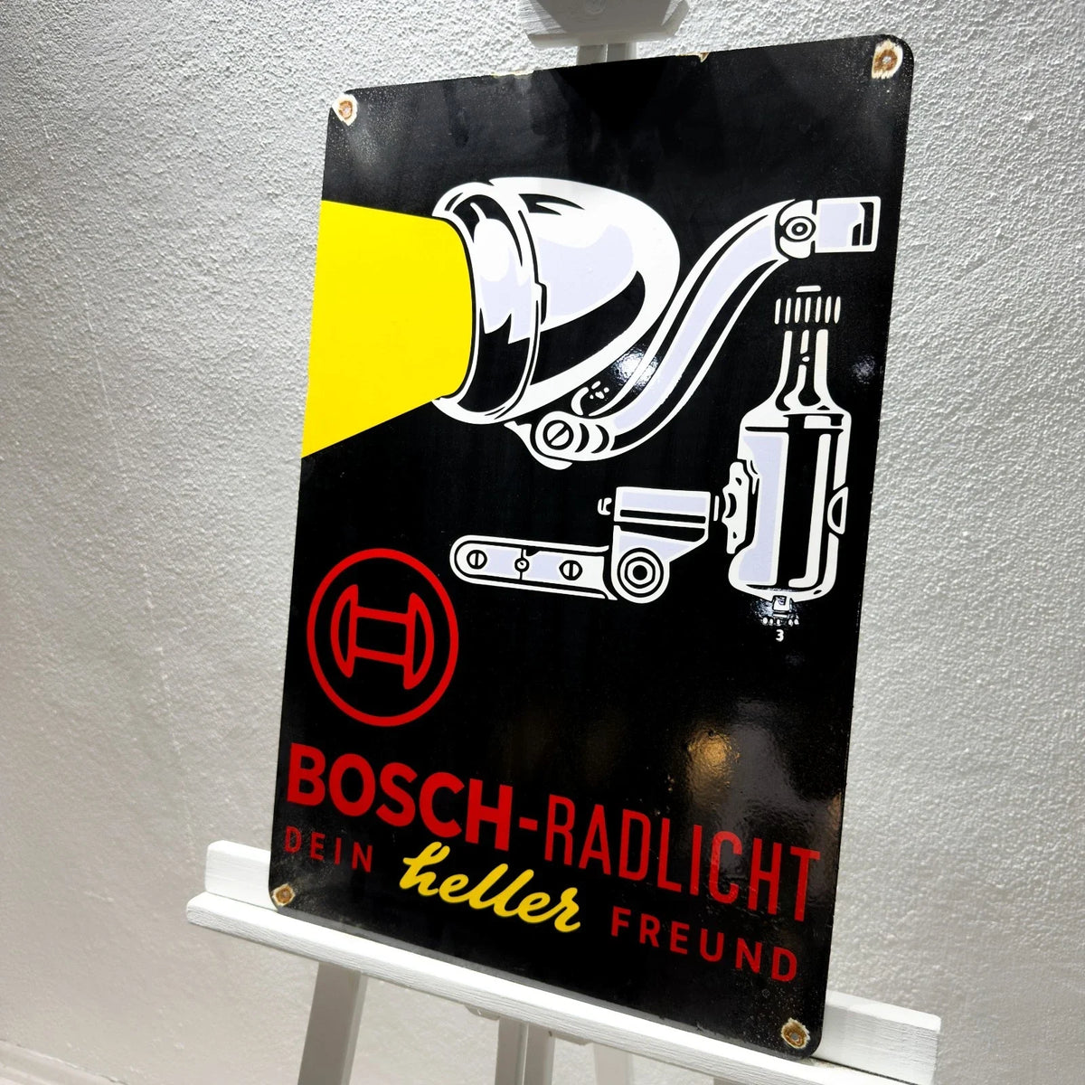 Bosch Rusty Radlicht Heavy Metal Sign – Garage & Man Cave Decor