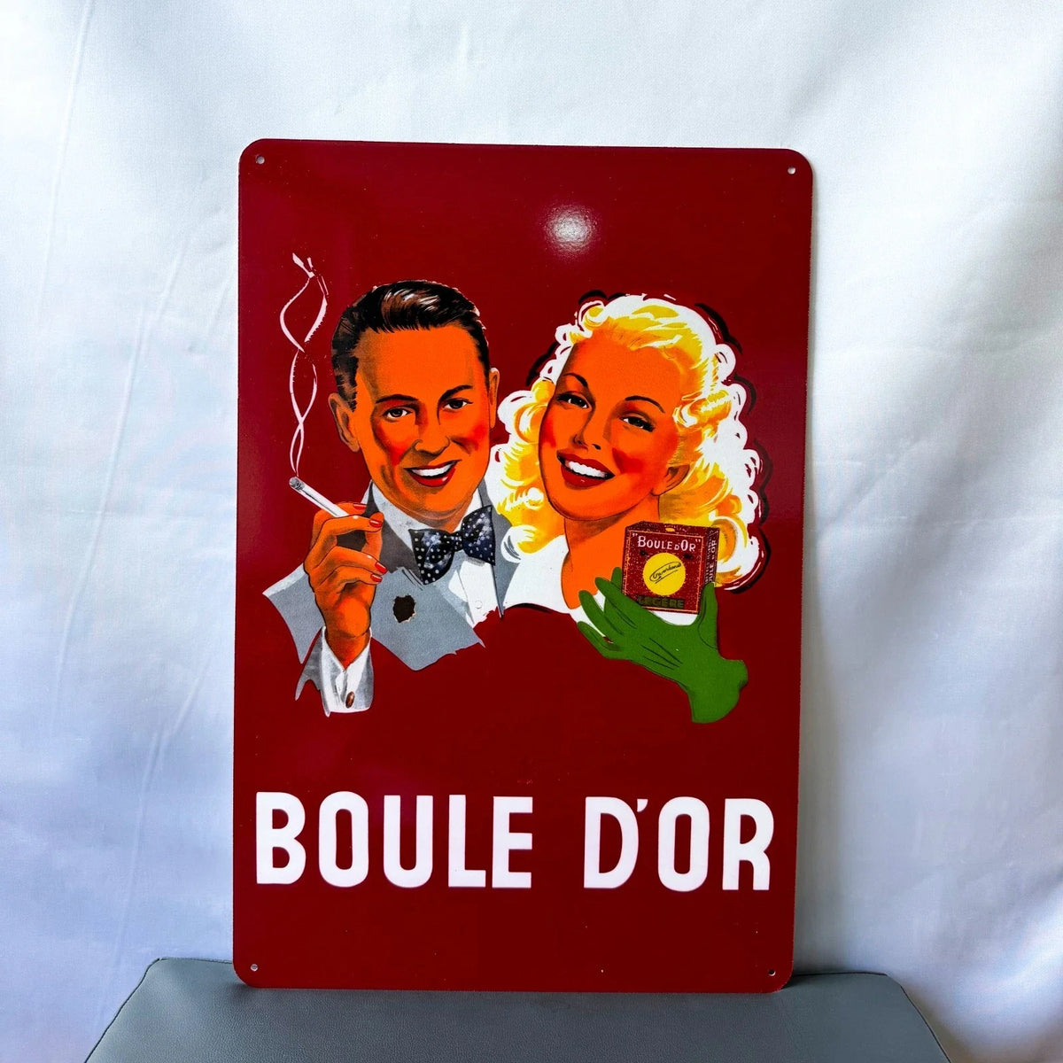 Boule d'Or - Cigarette Advertising Heavy Metal Sign – Garage & Man Cave Decor