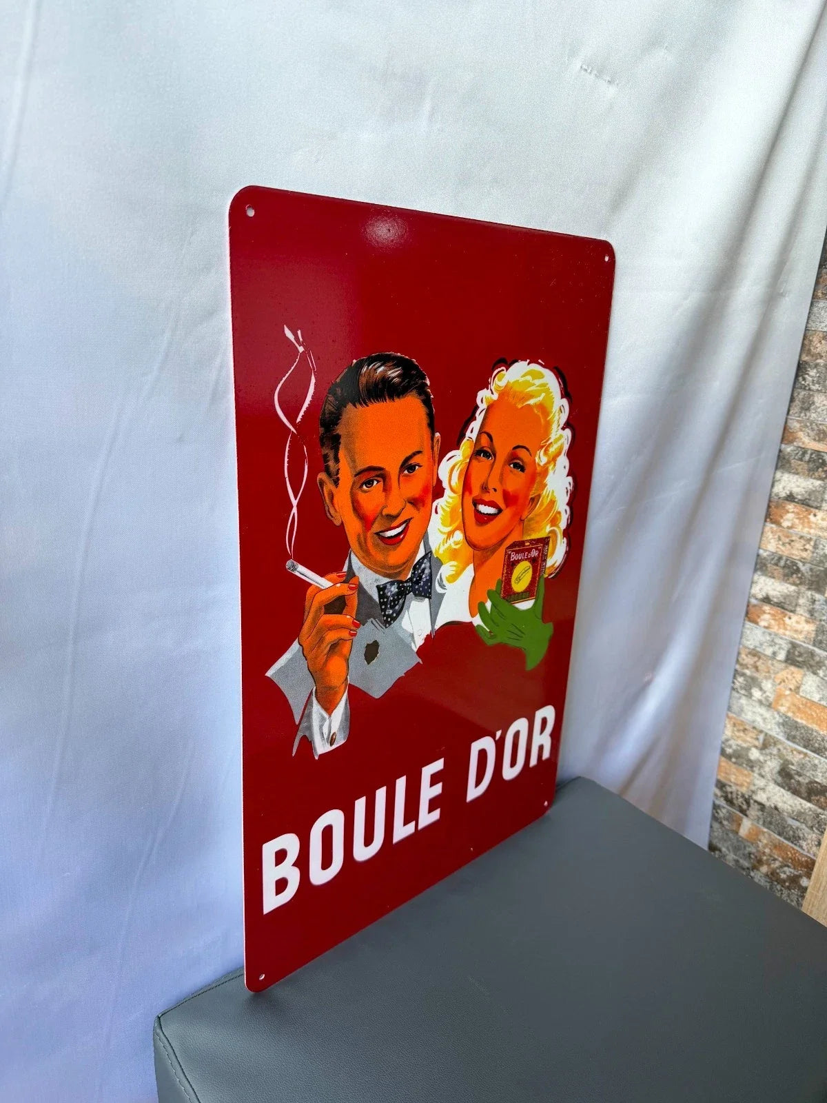 Boule d'Or - Cigarette Advertising Heavy Metal Sign – Garage & Man Cave Decor