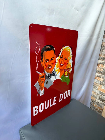 Boule d'Or - Cigarette Advertising Heavy Metal Sign – Garage & Man Cave Decor
