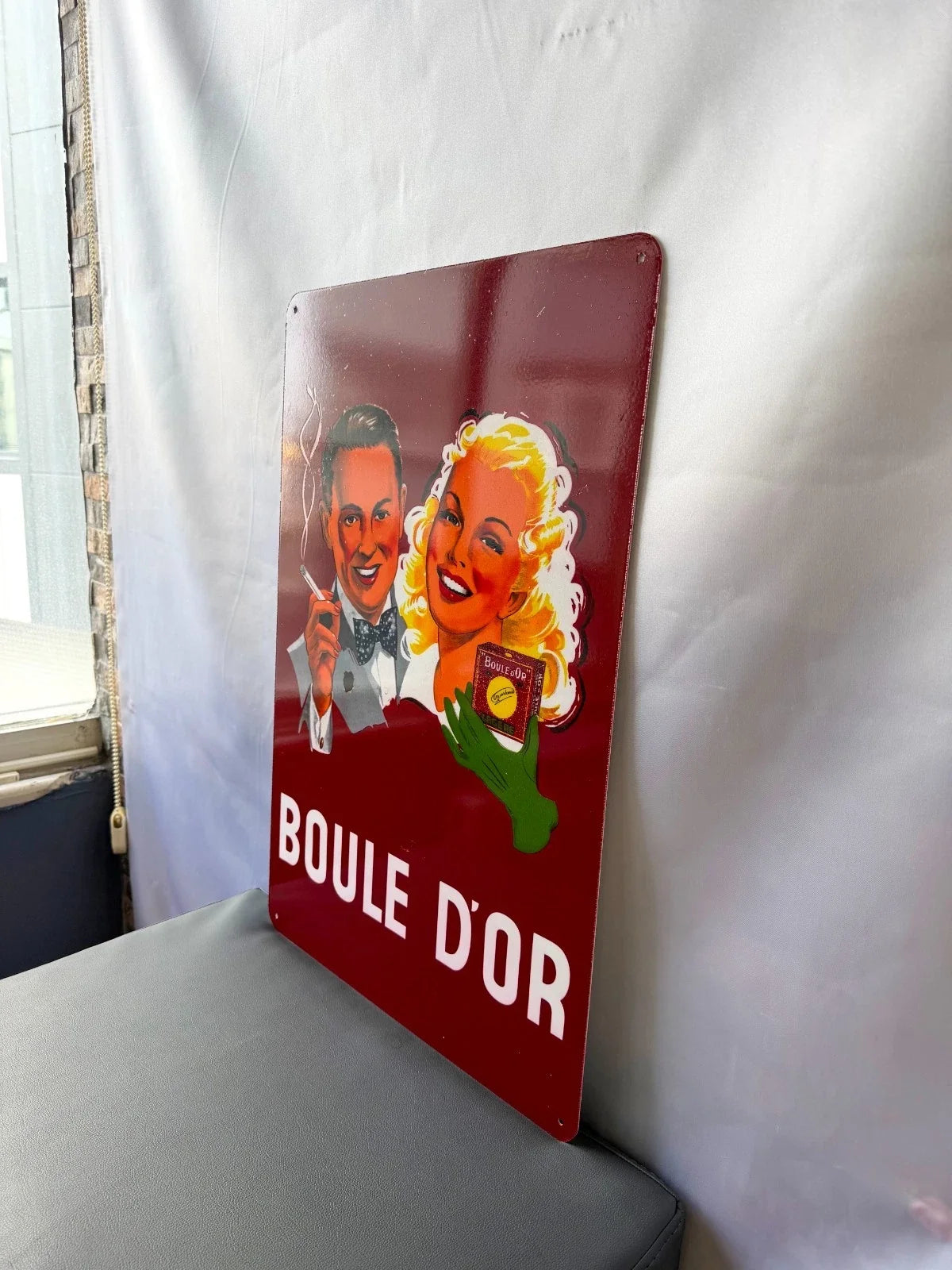 Boule d'Or - Cigarette Advertising Heavy Metal Sign – Garage & Man Cave Decor