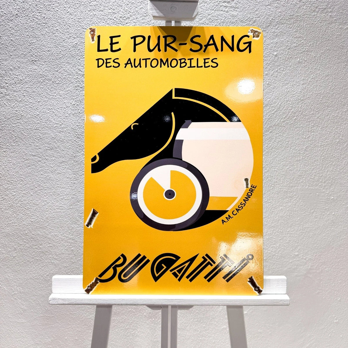 Bugatti Le Pur-Sang Des Automobiles Heavy Metal Sign – Garage & Man Cave Decor