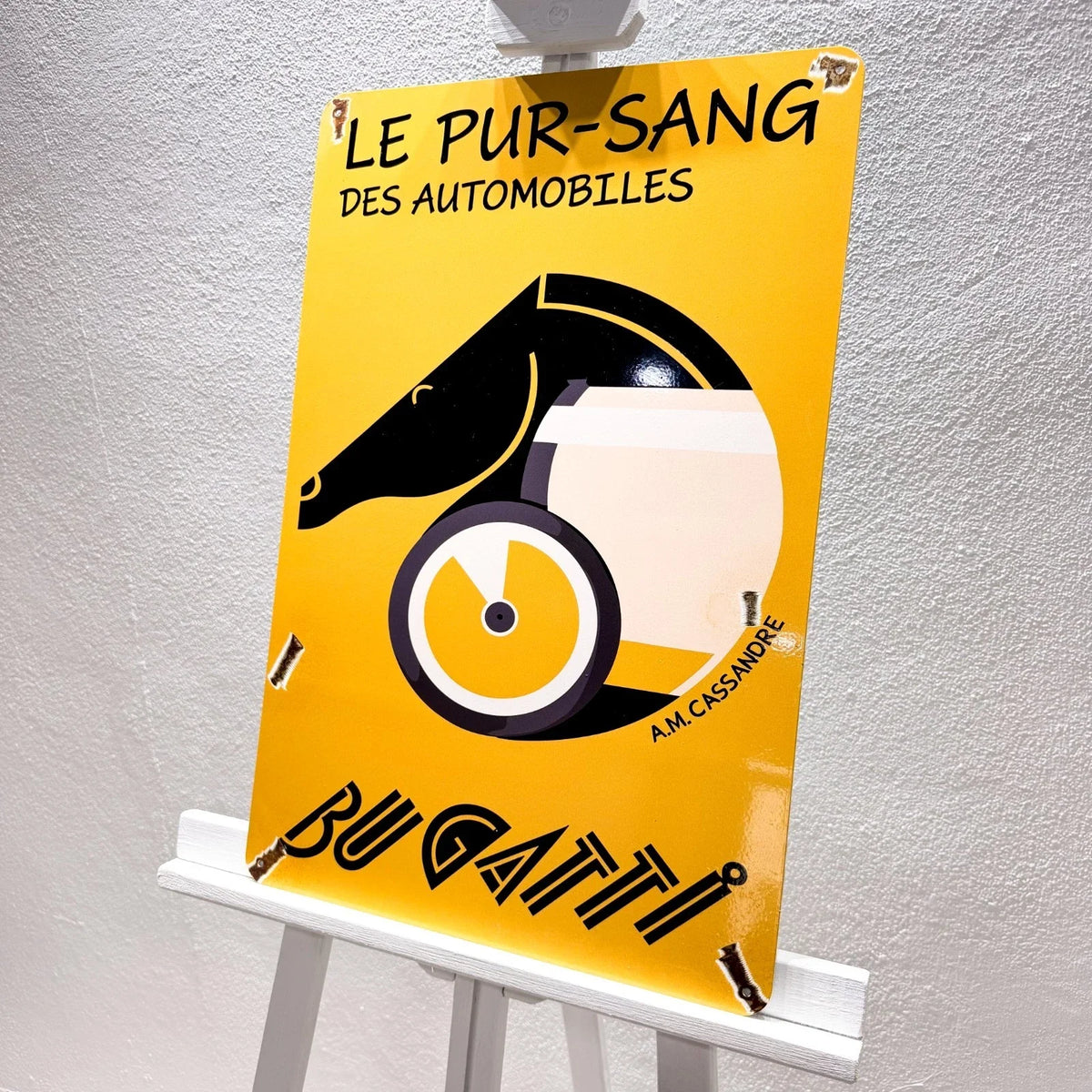 Bugatti Le Pur-Sang Des Automobiles Heavy Metal Sign – Garage & Man Cave Decor
