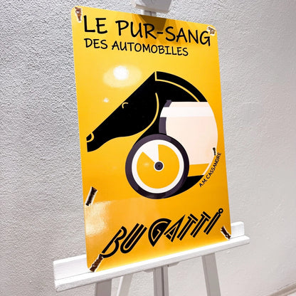 Bugatti Le Pur-Sang Des Automobiles Heavy Metal Sign – Garage & Man Cave Decor