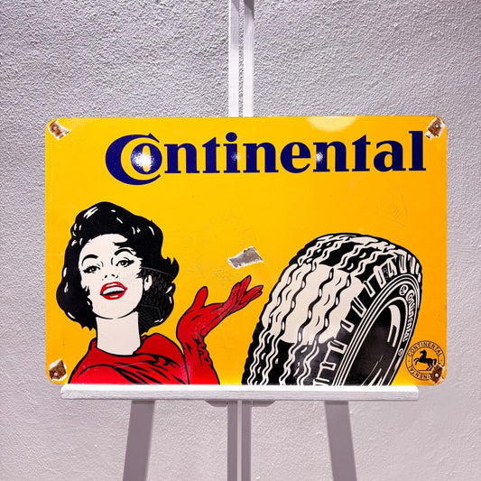 Continental Rusted Tire Advertising Heavy Metal Sign – Garage & Man Cave Decor