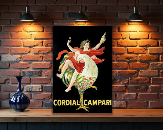 Cordial Campari Rooster Rider Heavy Metal Sign – Garage & Man Cave Decor