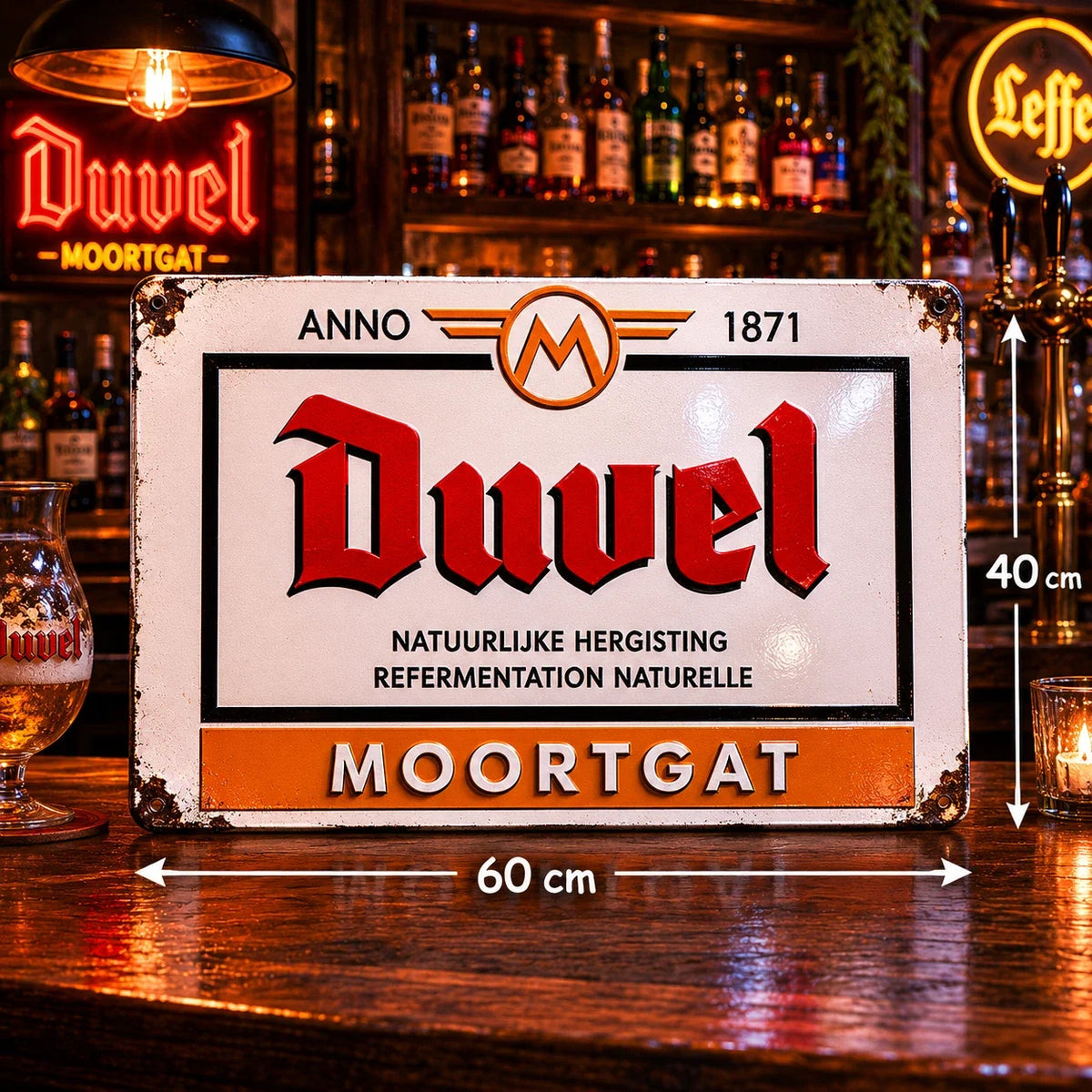 Duvel Moortgat Rusted Brewery Heavy Metal Sign – Garage & Man Cave Decor
