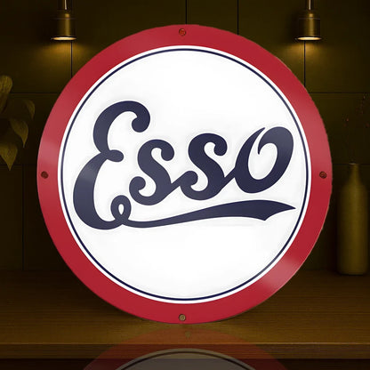 Esso Classic Round Heavy Metal Sign – Garage & Man Cave Decor