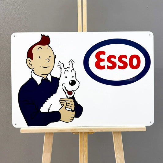 Esso Tintin Advertising Heavy Metal Sign – Garage & Man Cave Decor