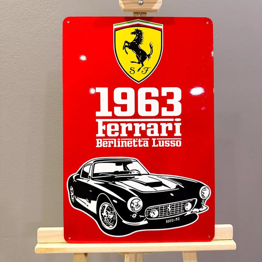Ferrari 1963 Berlinetta Lusso Heavy Metal Sign – Garage & Man Cave Decor