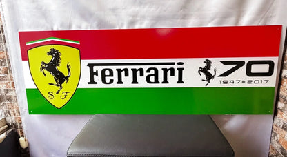 Ferrari 70th Anniversary Large Heavy Metal Sign – Garage & Man Cave Decor