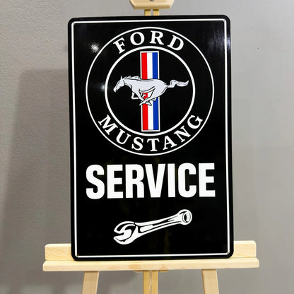 Ford Mustang Service Heavy Metal Sign – Garage & Man Cave Decor