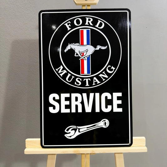 Ford Mustang Service Heavy Metal Sign – Garage & Man Cave Decor