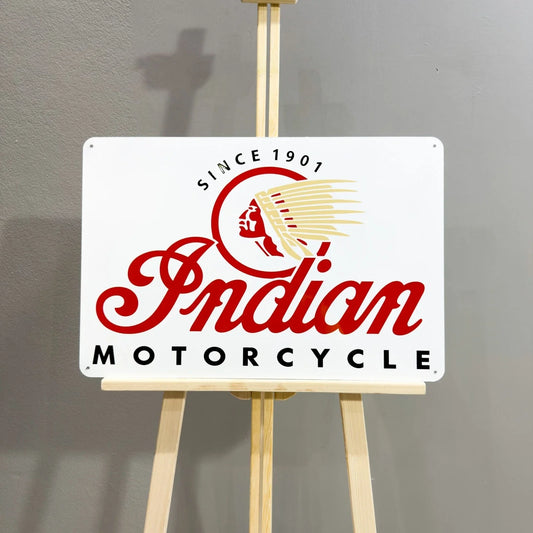 Indian Motorcycle Since 1901 Heavy Metal Sign – Garage & Man Cave Decor