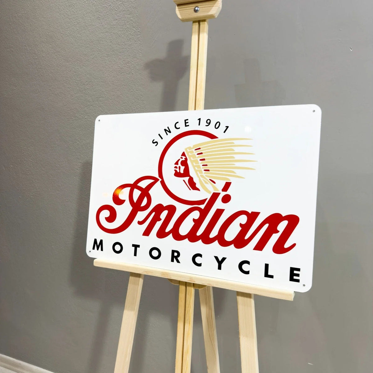 Indian Motorcycle Since 1901 Heavy Metal Sign – Garage & Man Cave Decor