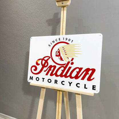 Indian Motorcycle Since 1901 Heavy Metal Sign – Garage & Man Cave Decor