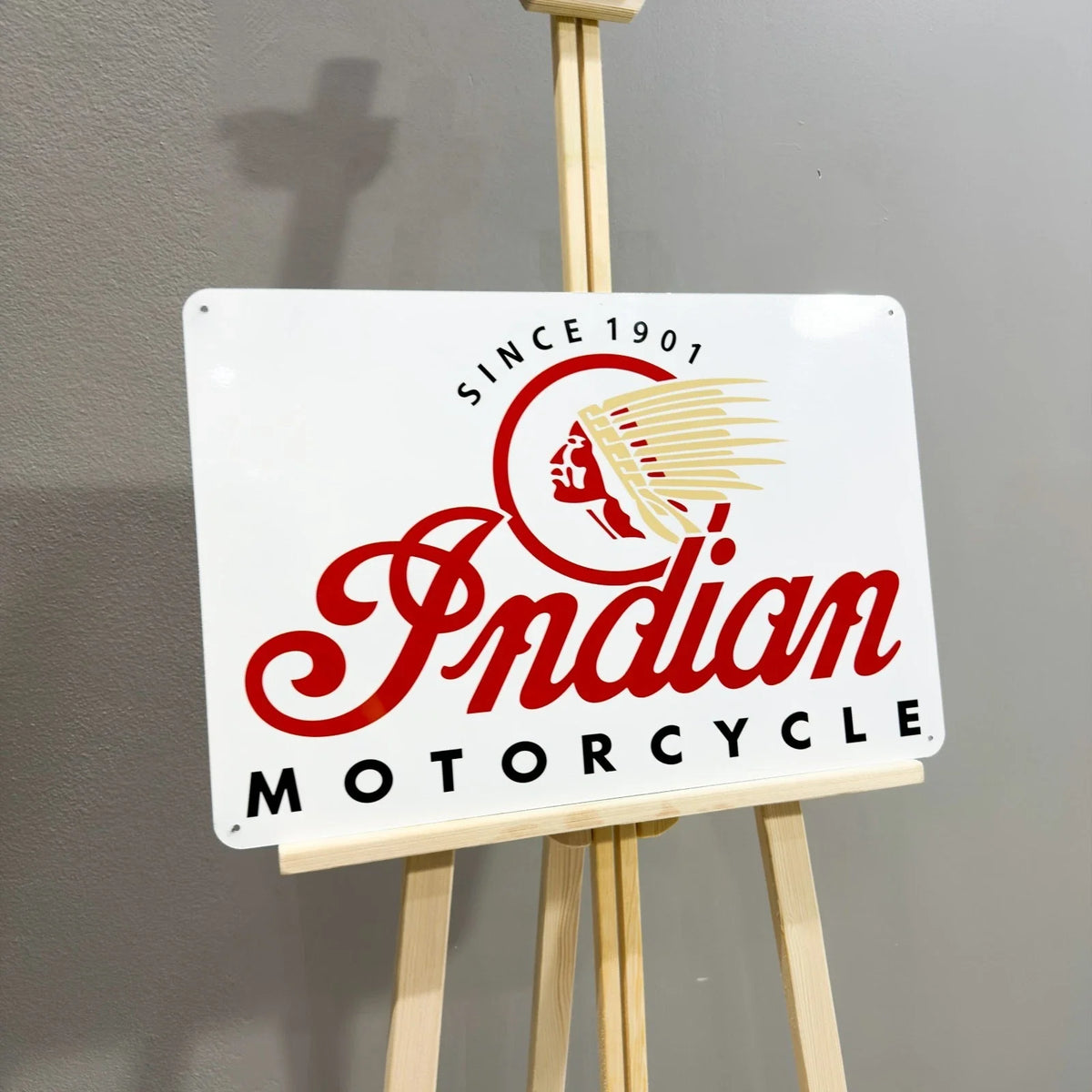 Indian Motorcycle Since 1901 Heavy Metal Sign – Garage & Man Cave Decor