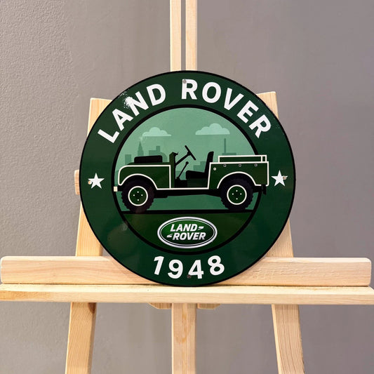 Land Rover 1948 Round Heavy Metal Sign – Garage & Man Cave Decor