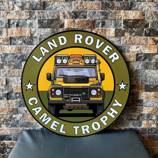 Land Rover Camel Trophy - Adventure Round Heavy Metal Sign – Garage & Man Cave Decor