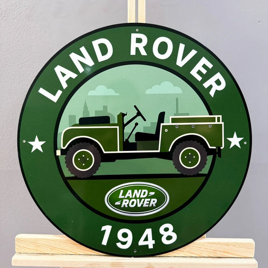Land Rover Series I 1948 Round Heavy Metal Sign – Garage & Man Cave Decor