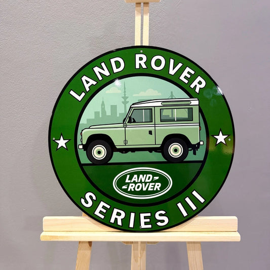 Land Rover Series III - Classic British - 19.7 Round Heavy Metal Sign – Garage & Man Cave Decor