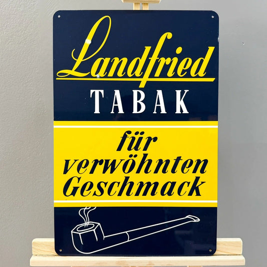 Landfried Tabak - Tobacco Advertising Heavy Metal Sign – Garage & Man Cave Decor