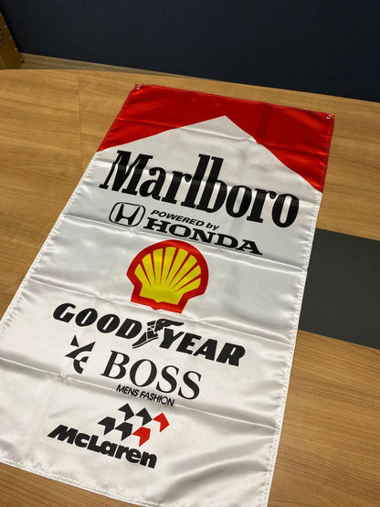 McLaren Marlboro Honda Heritage Pennant Flag – Garage & Man Cave Banner