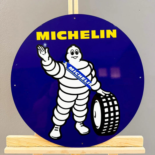 Michelin Bibendum - Tire Man Round Heavy Metal Sign – Garage & Man Cave Decor