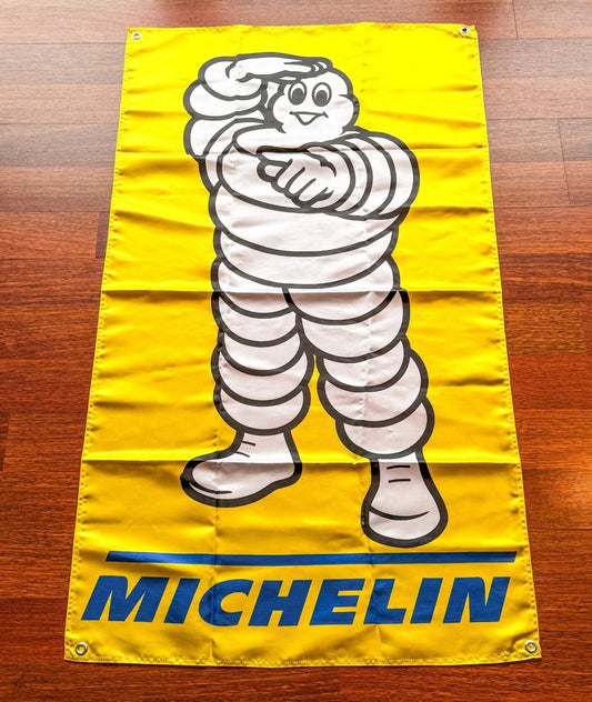 Michelin Bibendum Classic Yellow Pennant Flag – Garage & Man Cave Banner