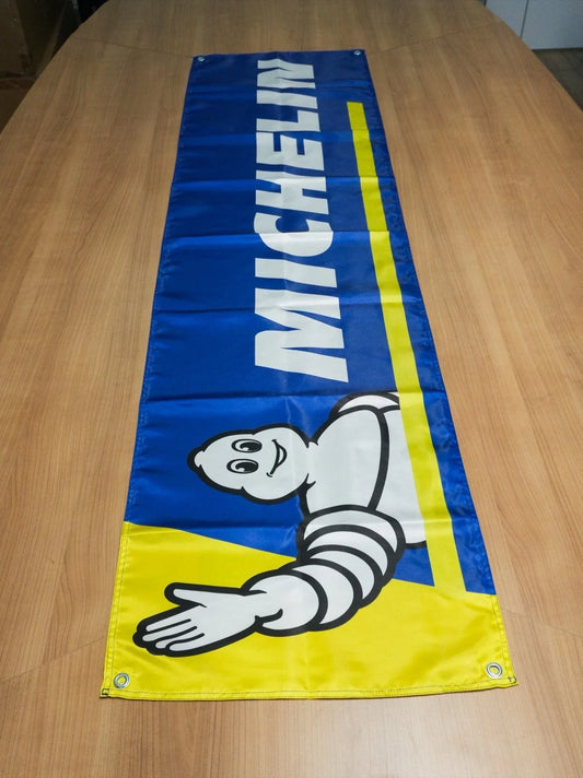 Michelin Classic Blue Pennant Flag – Garage & Man Cave Banner