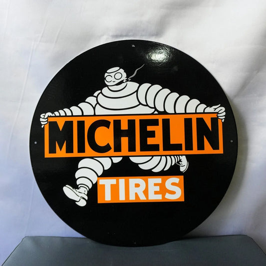 Michelin Tires - Bibendum Running Round Heavy Metal Sign – Garage & Man Cave Decor