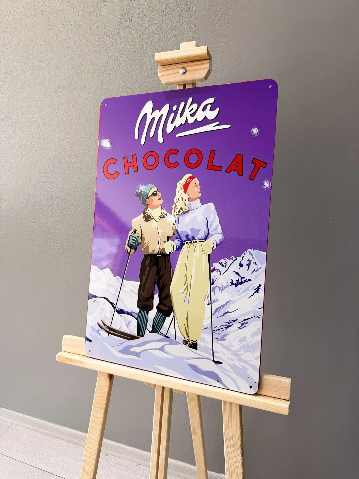Milka Chocolat Advertising Heavy Metal Sign – Garage & Man Cave Decor