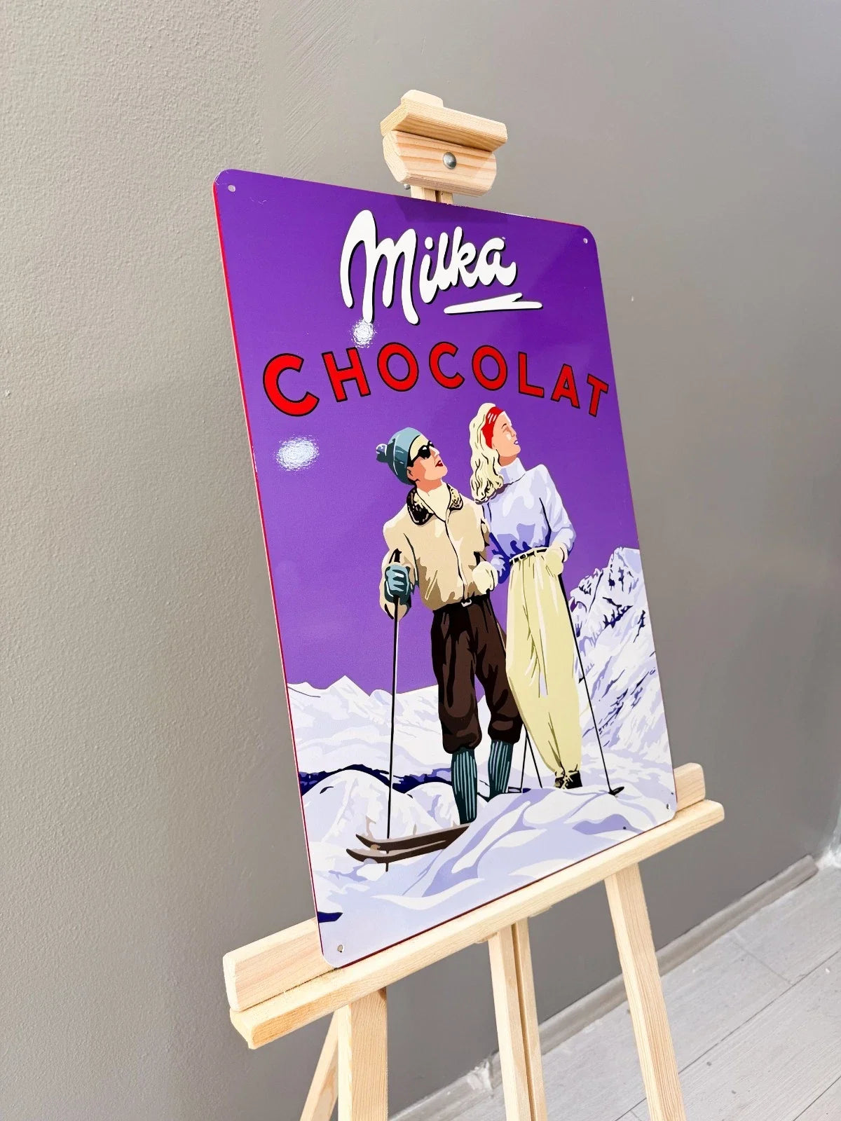 Milka Chocolat Advertising Heavy Metal Sign – Garage & Man Cave Decor
