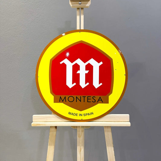 Montesa Motorcycle Logo Round Heavy Metal Sign – Garage & Man Cave Decor