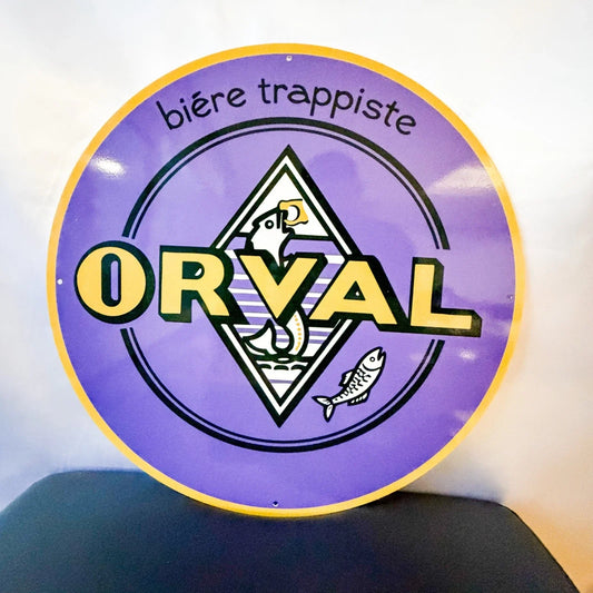 Orval Trappist Beer - Brewery Round Heavy Metal Sign – Garage & Man Cave Decor