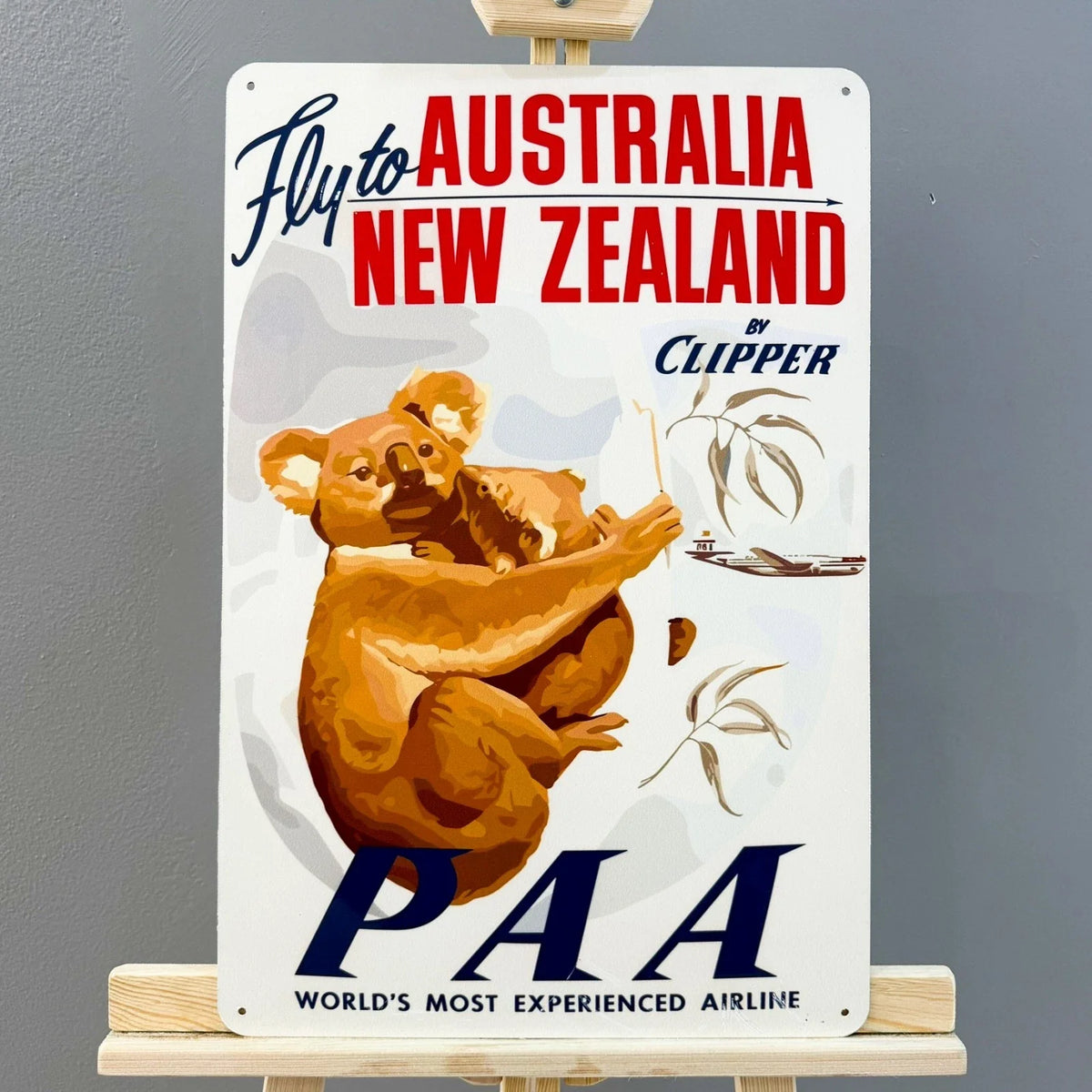 PAA Clipper Fly to Australia & New Zealand Heavy Metal Sign – Garage & Man Cave Decor