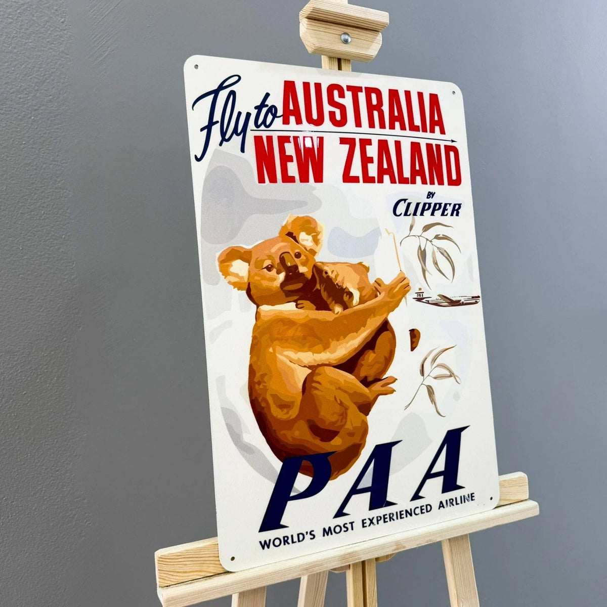 PAA Clipper Fly to Australia & New Zealand Heavy Metal Sign – Garage & Man Cave Decor