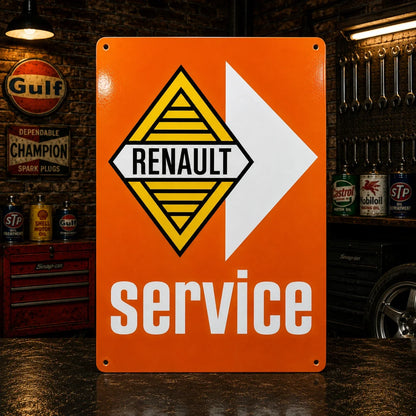 Renault Service Heavy Metal Sign – Garage & Man Cave Decor