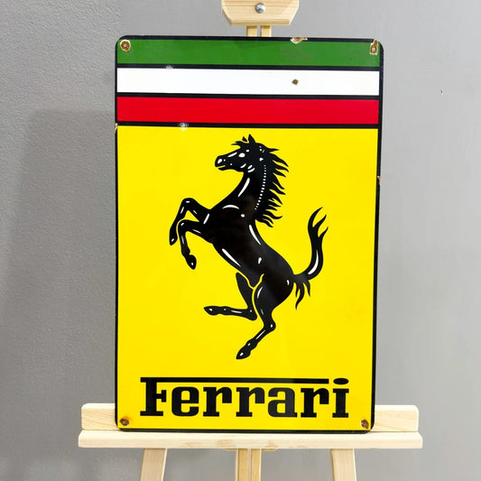 Rusted Ferrari Prancing Horse Heavy Metal Sign – Garage & Man Cave Decor